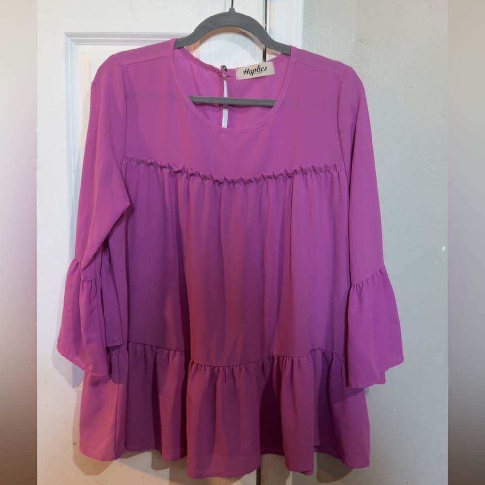 Ruffled Bell Sleeve Blouse